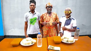 Watch Patoski and Omonla Eat Fufu and Ogbono Soup for Cash Prize | Food Challenge | Akpan and Oduma