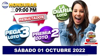 Sorteo 09 PM Loto Honduras, La Diaria, Pega 3, Premia 2, SÁBADO 01 DE OCTUBRE 2022 |✅🥇🔥💰
