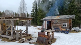 Поехал на пикник. Мотособака после ремонта. Увидел первых уток. Первая изба. 1/2 серия.