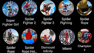 spider fighting, rope hero, epic spider hero fighting game, spider fighter 2, rope hero vice town