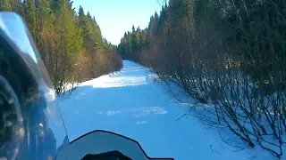Snowmobiling in Maine...Cruising the 71d back to ITS 85 southbound of oxbow