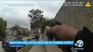 New bodycam video shows Long Beach police shooting stabbing suspect