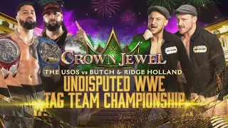 The Usos vs Butch and Holland WWE Undisputed Tag Team Championship Crown Jewel 2022 Full Match #wwe