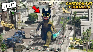 LUTEI CONTRA UM GODZILLA + CARTOON CAT no GTA 5 Mods !! (ÉPICO)
