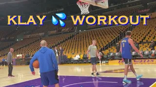 📺 Klay post-ups and corner threes at Warriors morning shootaround before LA Lakers Opening Night