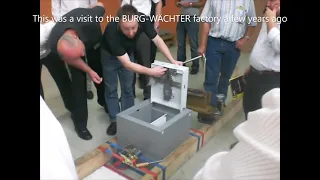 Stress test on a BURG-WÄCHTER Diplomat safe. Filmed at the BURG-WÄCHTER factory in Germany