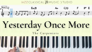 Yesterday Once More - The Carpenters | Piano Tutorial (EASY) | WITH Music Sheet | JCMS