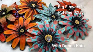 A Polymer Clay Tutorial: Big Flower Pins