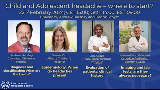 Child and adolescent headache - where to start - webinar 1