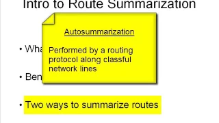 12. Intro to Route Summarization