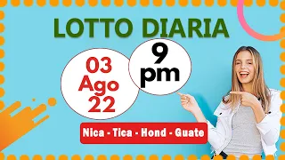 9 PM  Resultados Loto Diaria Nicaragua, Honduras, Guatemala y Costa Rica del 03 de Agosto de 2022