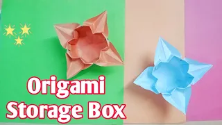 Origami Storage Box || How To Make Origami Flower Box