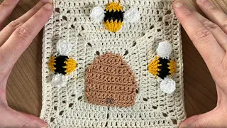 I am amazed at how adorable this 3D crochet square came out!