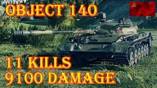 Object 140  Kolobanov, Pools  11 Kills, 9100 Damage ★ Mountain Pass ★ World of Tanks