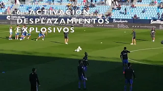 Calentamiento Pre-competitivo del Málaga C.F. Warm up before the football match Malaga- Elche