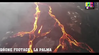 DRONE FOOTAGE  La Palma  16/10/2021 erupción Lava Tsunami