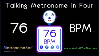 Talking metronome in 4/4 at 76 BPM MetronomeBot
