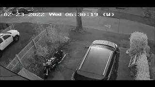 Stolen car with the owner on the bonnet