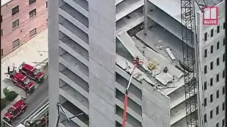 Parking deck under construction partially collapses in Atlanta