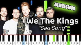 Sad Song Piano - How to Play We The Kings Sad Song Piano Tutorial! (Medium)
