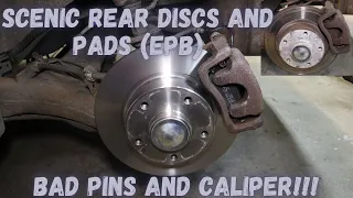 Renault Scenic 3 - Changing Rear Brake Discs And Pads (With Electronic Parking Brake EPB)
