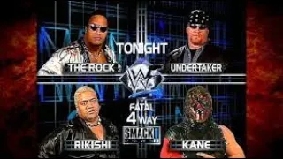 The Undertaker vs Kane vs The Rock vs Rikishi Royal Rumble #30 Spot Fatal 4 Way Match 1/11/01