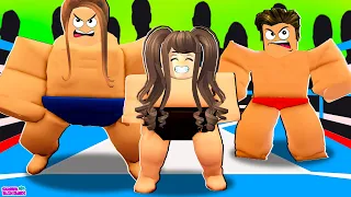 TODA A FAMÍLIA FICOU GORDA E FORTE PARA VENCER O DESAFIO DO SUMÔ NO ROBLOX!!