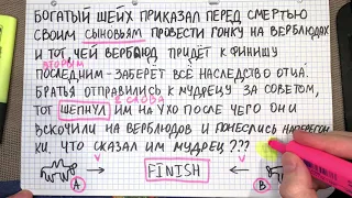 Лютая ЗАГАДКА про Шейха, Мудреца и 2-х верблюдов: простое иногда так сложно