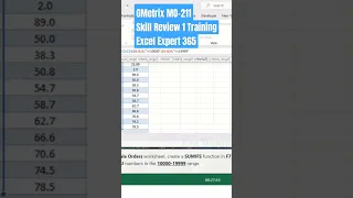 GMetrix Skill Review 1 Training Excel Expert 365 MO-211 #shorts #exceltutorial #microsoft #excel