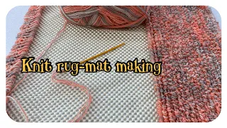 #knit rug-mat / #örgü kilim-paspas / Teppich Matte stricken/ Tappetino in maglia / Estera tejid