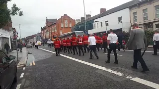 Nertherton Road Band arrive at Region 6 before 12th July 2023 parade in East Belfast