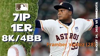 Framber Valdez | Aug 24, 2022 | MLB highlights