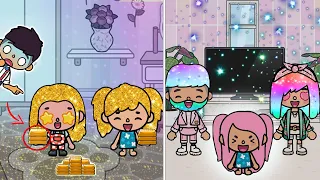 Twins with GOLDEN HAIR and a rainbow family of millionaires | Compilation | Toca Life World