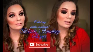 BLACK SMOKEY EYES| I did my sister makeup ♡| Andreea Beauty