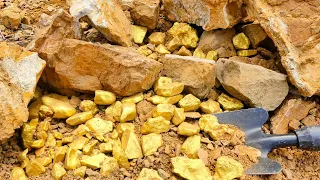 Treasure Hunting! Finding Gold Nuggets of Mountain, mining exciting.