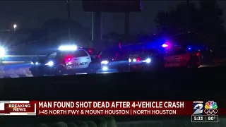 Man fatally shot after 4-vehicle crash on North Freeway; I-45 North closed