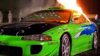 Der Mitsubishi Eclipse von Paul Walker wird zerstört | The Fast and the Furious |German Deutsch Clip