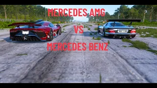 Forza Horizon 5 drag racing Mercedes AMG One vs Mercedes Benz CLK AMG GTR Forza Edition (Who Wins)