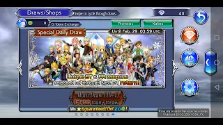 DFFOO End of Service Free Daily Gacha Banner 95th Draw
