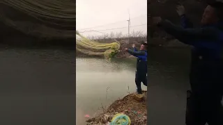 Amazing Big Cast Net Fishing   Traditional Net Catch Fishing in The River 126