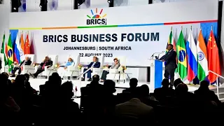 The NDB President Mrs. Dilma Rousseff participates in the BRICS Business Forum 2023