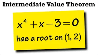 Intermediate Value Theorem, calculus 1 tutorial, showing a root of a function on an interval
