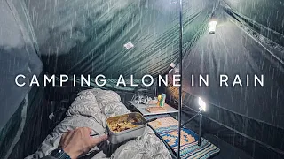 SOLO CAMPING IN RAIN WITH TINY WARM TENT