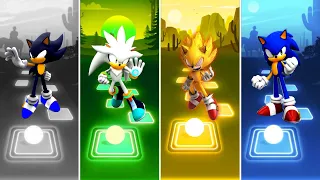 Dark Sonic 🆚 Silver Sonic 🆚 Super Sonic exe 🆚 Sonic The Hedgehog | Sonic EDM Rush Tiles Hop