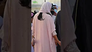 عباية الاميره ريما بنت بندر عند استقبال بايدن من تصميم المصممه سماح خاشقجي