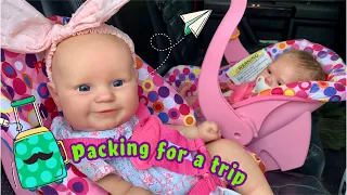 Packing diaper bag for a road trip | taking 2 babies on vacation | reborn videos | reborn life