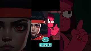 Ruby in real life, Animated characters , AI Generated, (Steven Universe)