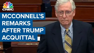 Sen. Minority Leader Mitch McConnell delivers statement after Trump acquittal