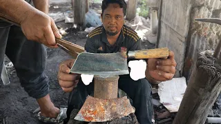 Knife Making | Work Hard | The Smart Blacksmith Makes A Sharp CLEAVER From Tractor's Disc