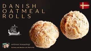 Danish OAT FLAKE ROLLS - without kneading! Recipe with 170 subtitles